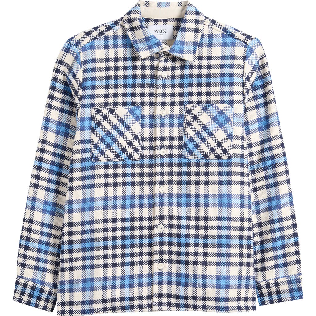 Wax London Whiting Strand Check Overshirt In Blue