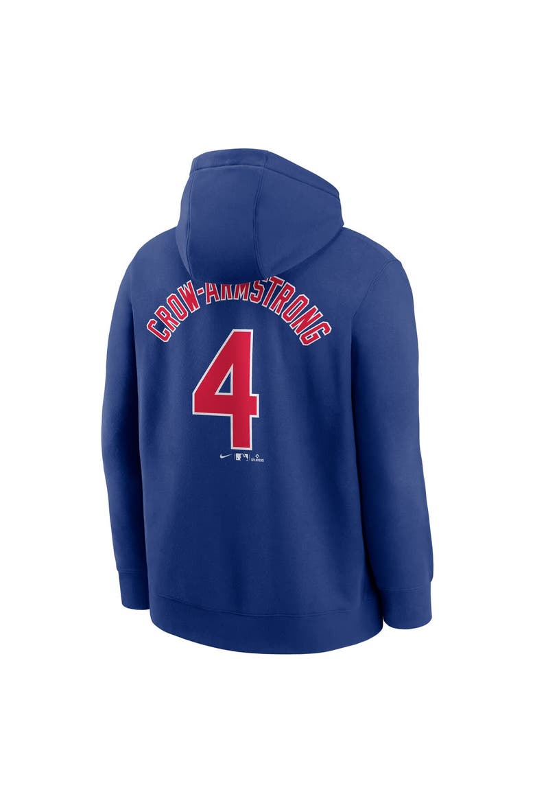 Men's Nike Pete Crow-Armstrong Royal Chicago Cubs Player Name & Number Club Fleece Pullover Hoodie, Alternate, color, Royal