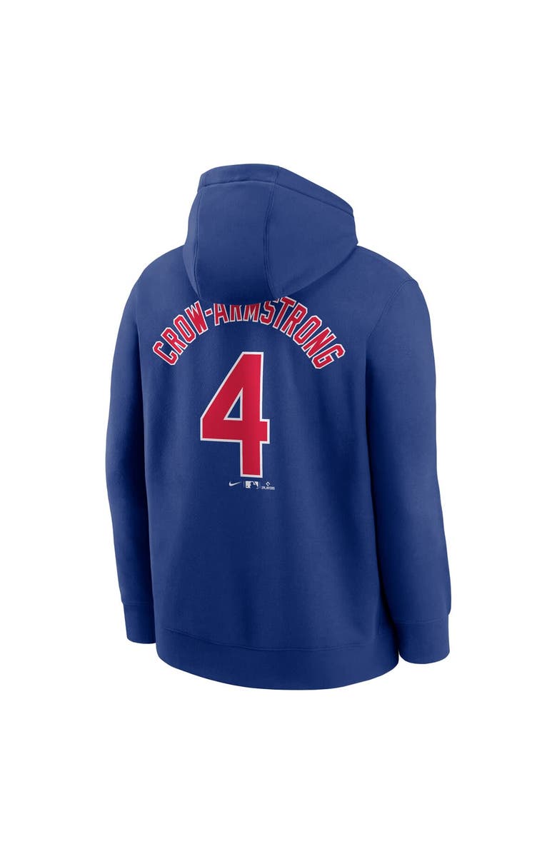 Nike Men's Nike Pete Crow-Armstrong Royal Chicago Cubs Player Name & Number Club Fleece Pullover Hoodie, Alternate, color, Royal
