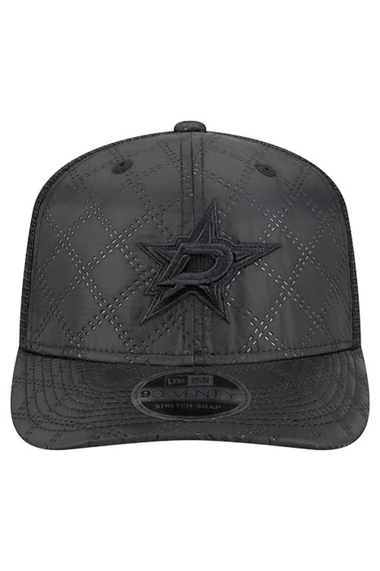 Men's New Era  Black Dallas Stars Quilted Nylon 9SEVENTY Adjustable Trucker Hat, Alternate, color, Black