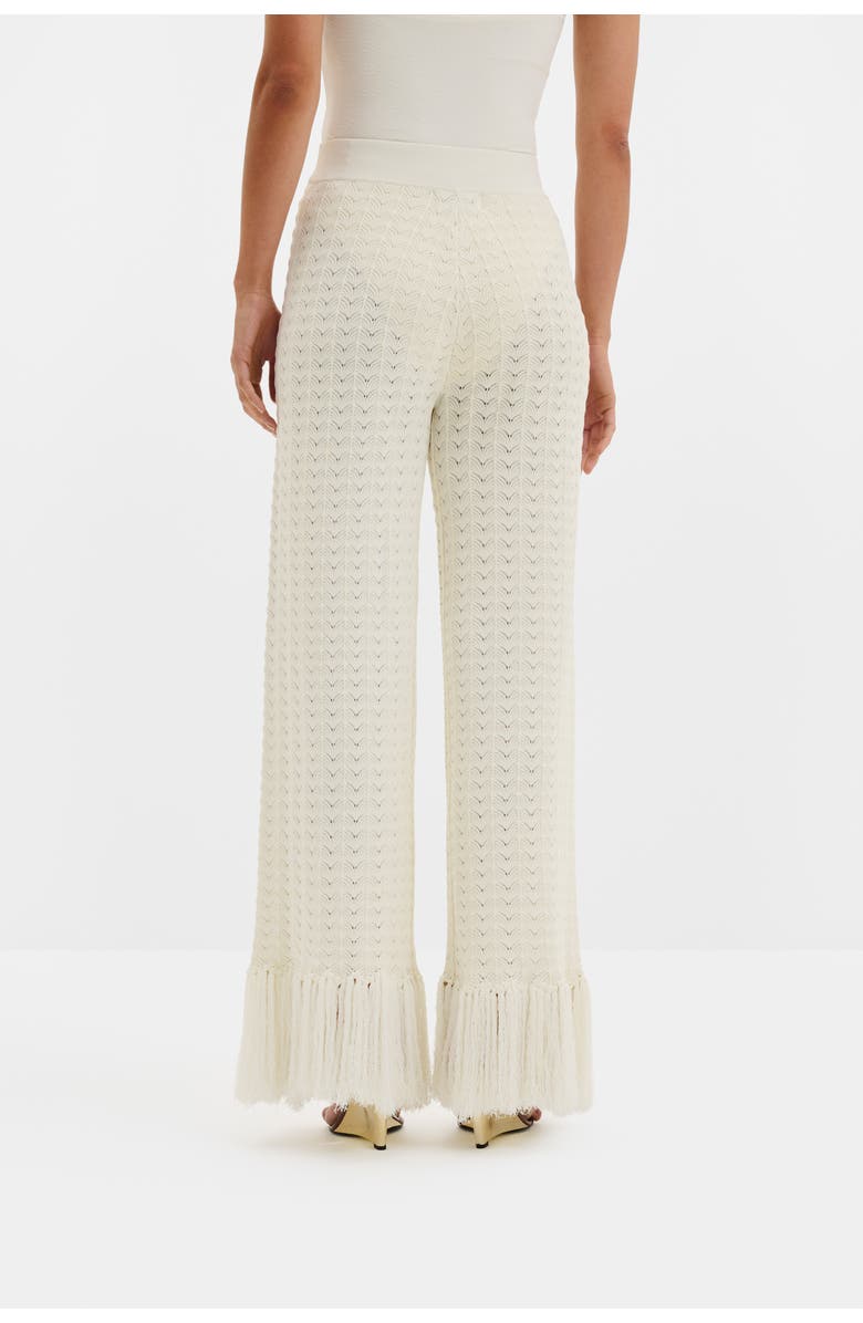Malina Alycia Knitted Fringe Pants, Alternate, color, White