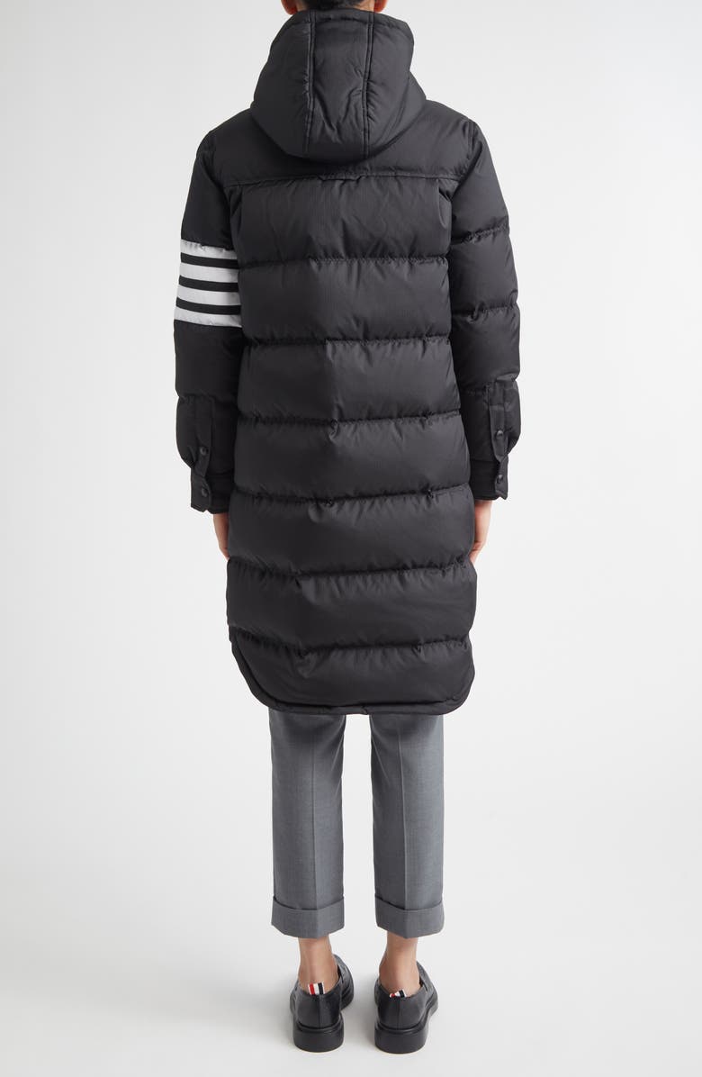 Thom Browne 4-Bar Down Coat, Alternate, color, Black
