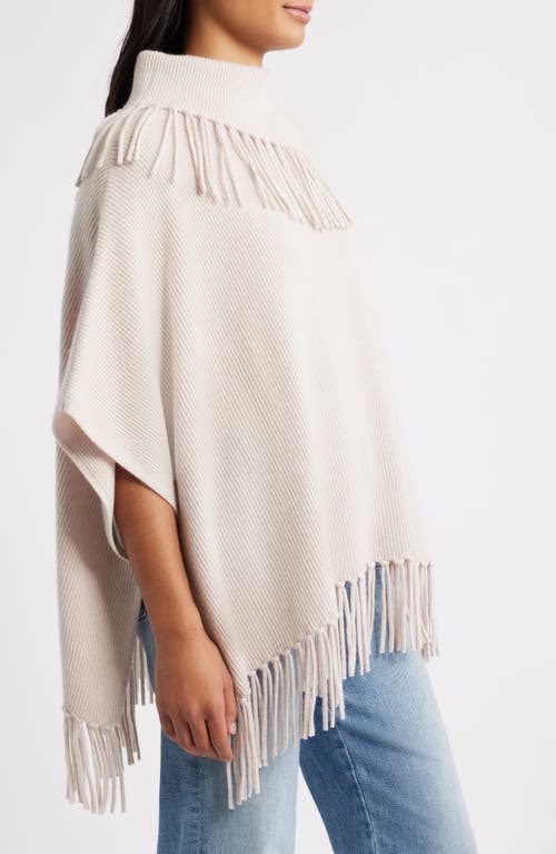 Margaret O'leary Fringe Trim Cashmere Poncho In White