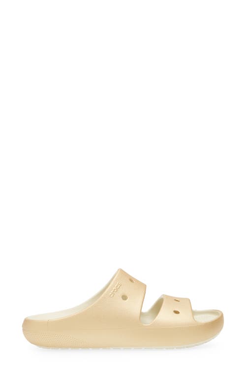 Crocs Classic Metallic Slide Sandal In Gold