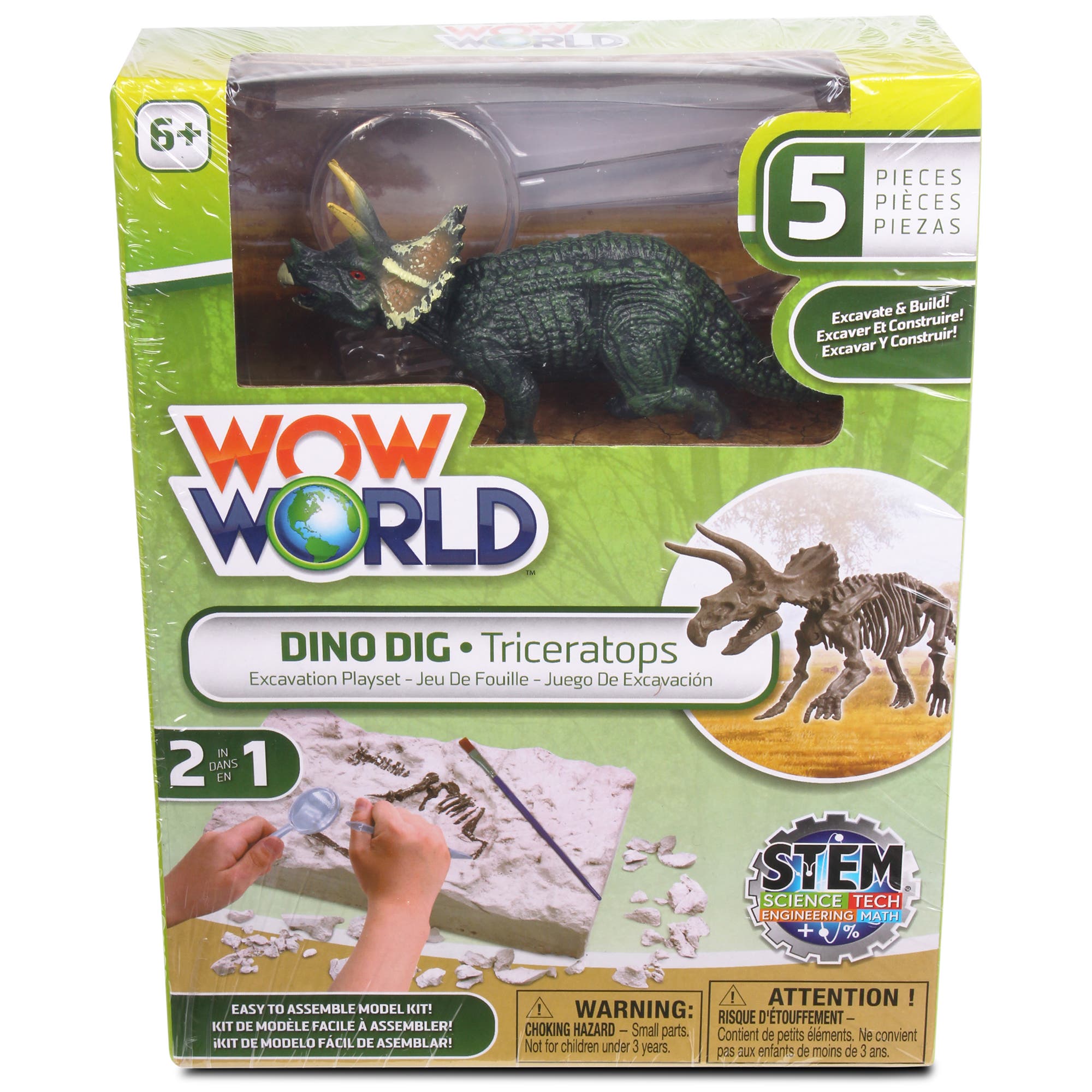 WowWorld Dino Dig Triceratops Skeleton Excavation Kit in Multicolored 