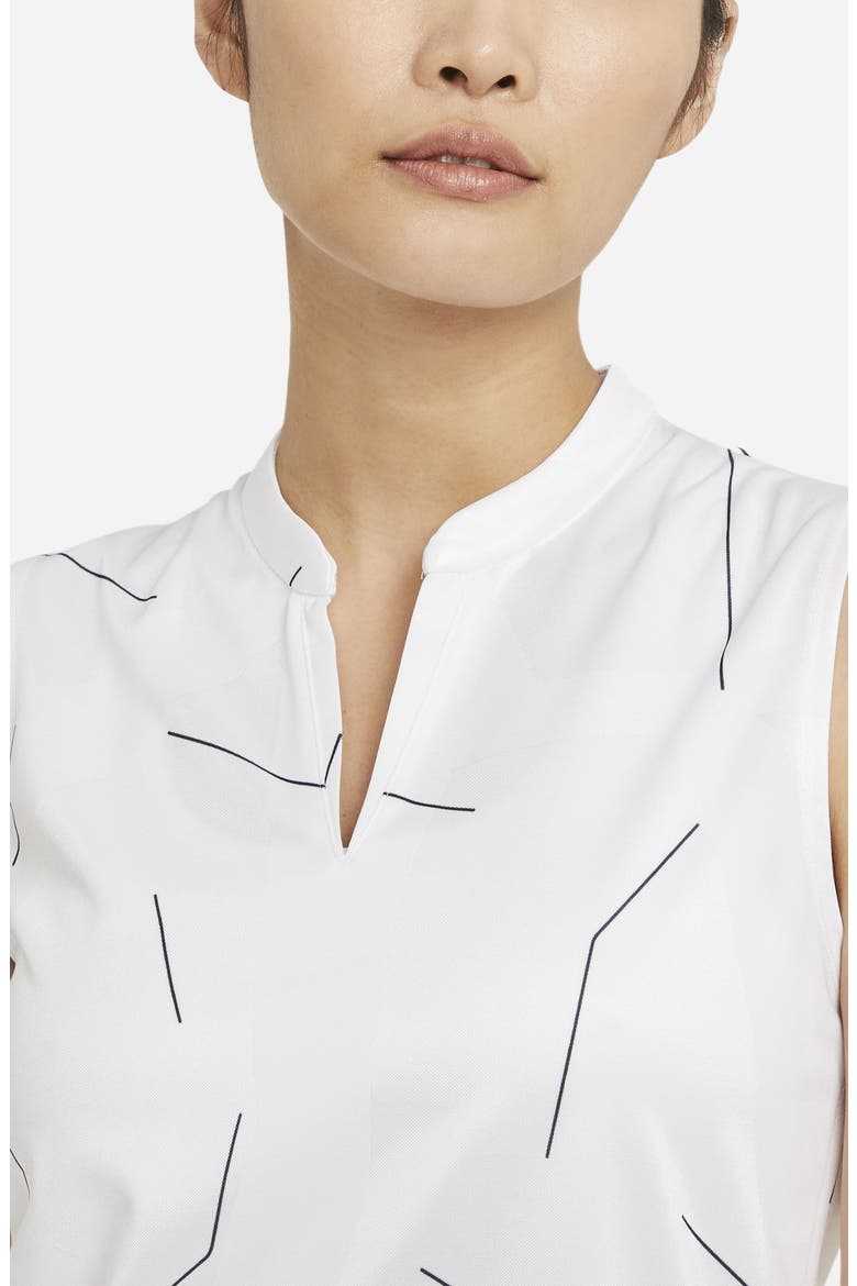 Breathe Sleeveless Golf Shirt, Alternate, color, WHITE/ BLACK/ BLACK