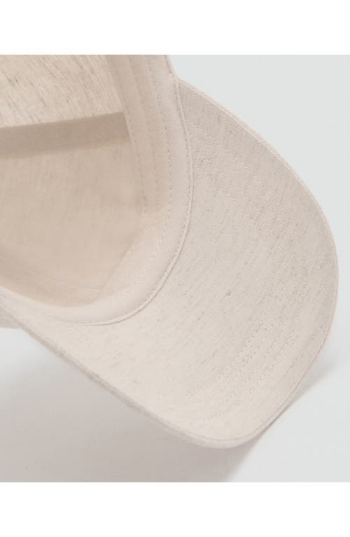 Mango Embroidered Cotton & Linen Baseball Cap In White