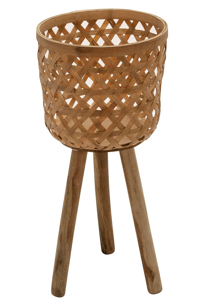 SAGEBROOK Bamboo Planter on Stands - Set of 2, Alternate, color, BROWN