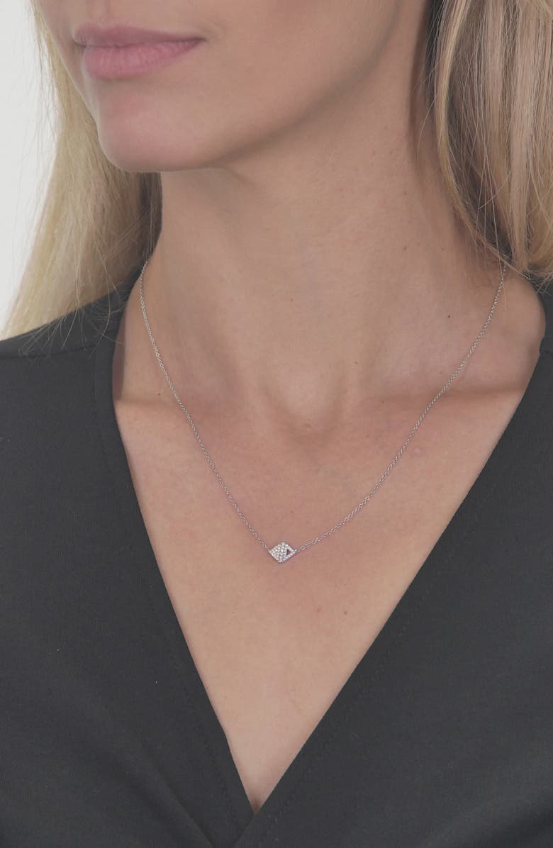 Bony Levy Diamond Pavé Triangle Pendant Necklace, Alternate, color, White Gold/ Yellow Gold