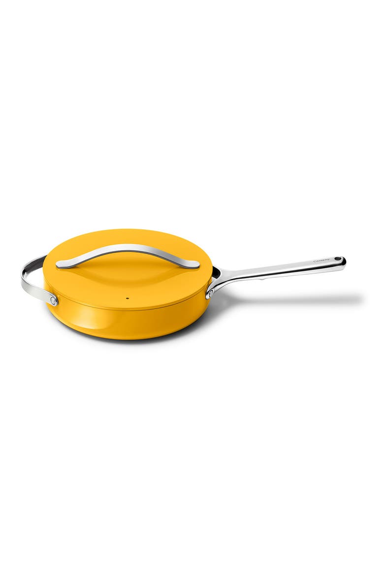 3-Quart Ceramic Nonstick Saute Pan & Lid, Main, color, MARIGOLD