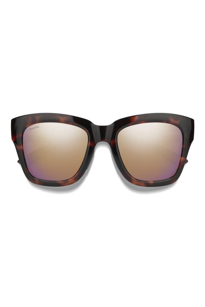 Sway 52mm ChromaPop™ Polarized Square Sunglasses, Main, color, TORTOISE / CHROMAPOP POLARIZED ROSE GOLD MIRROR