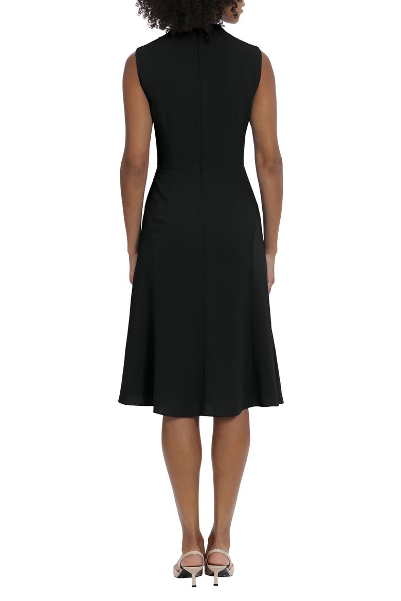 Funnel Neck Sleeveless Chiffon Dress, Alternate, color, BLACK