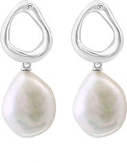 EFFY Diamond & Freshwater Pearl Drop Earrings