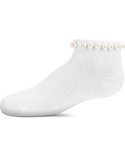 Pretty in Pearls Cotton Blend Anklet Socks
