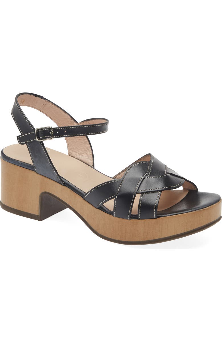 Wonders Ankle Strap Platform Sandal, Main, color, Tokat Black