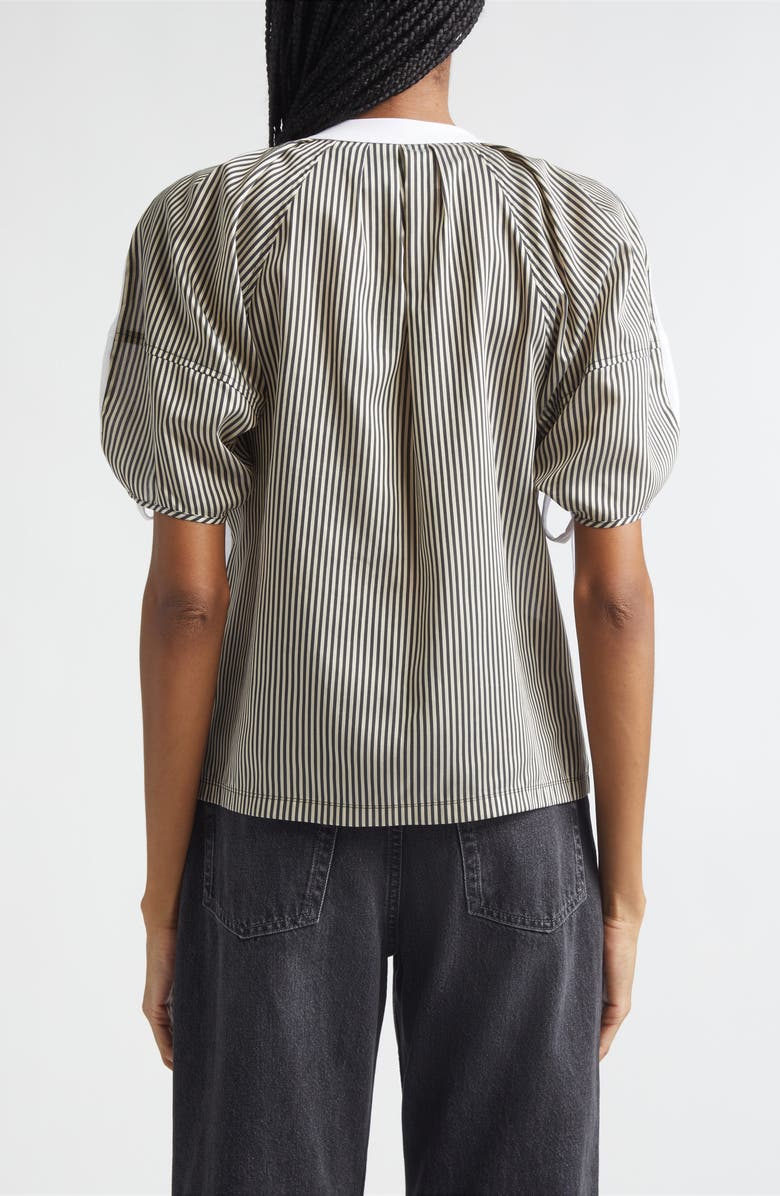 3.1 Phillip Lim Mixed Media Puff Sleeve T-Shirt, Alternate, color, White-Black Multi