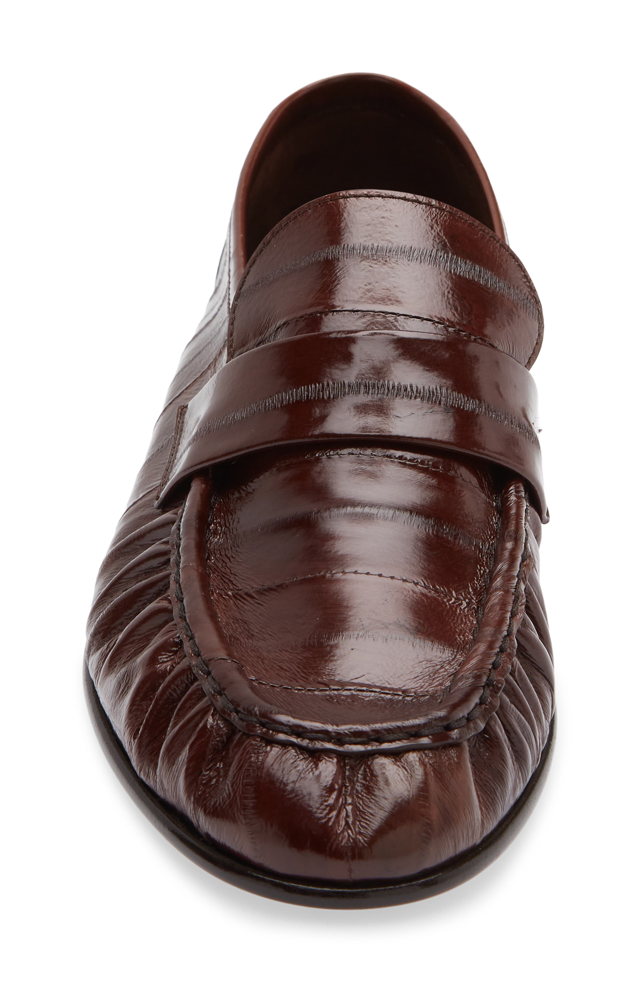 The Row Soft Eelskin Loafer, Alternate, color, Light Brown