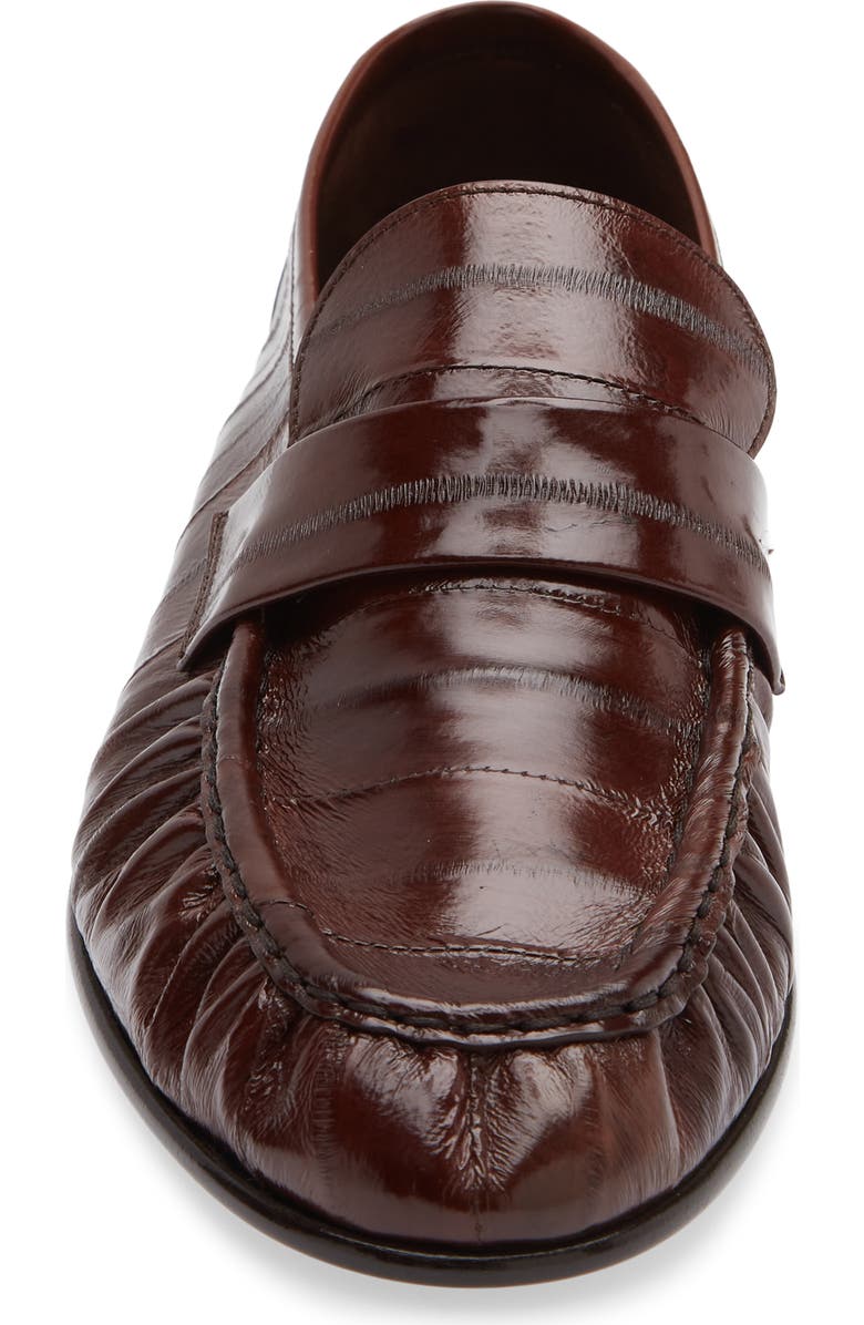 The Row Soft Eelskin Loafer, Alternate, color, Light Brown