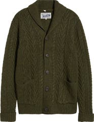 Schott NYC Wool Blend Fisherman Cardigan