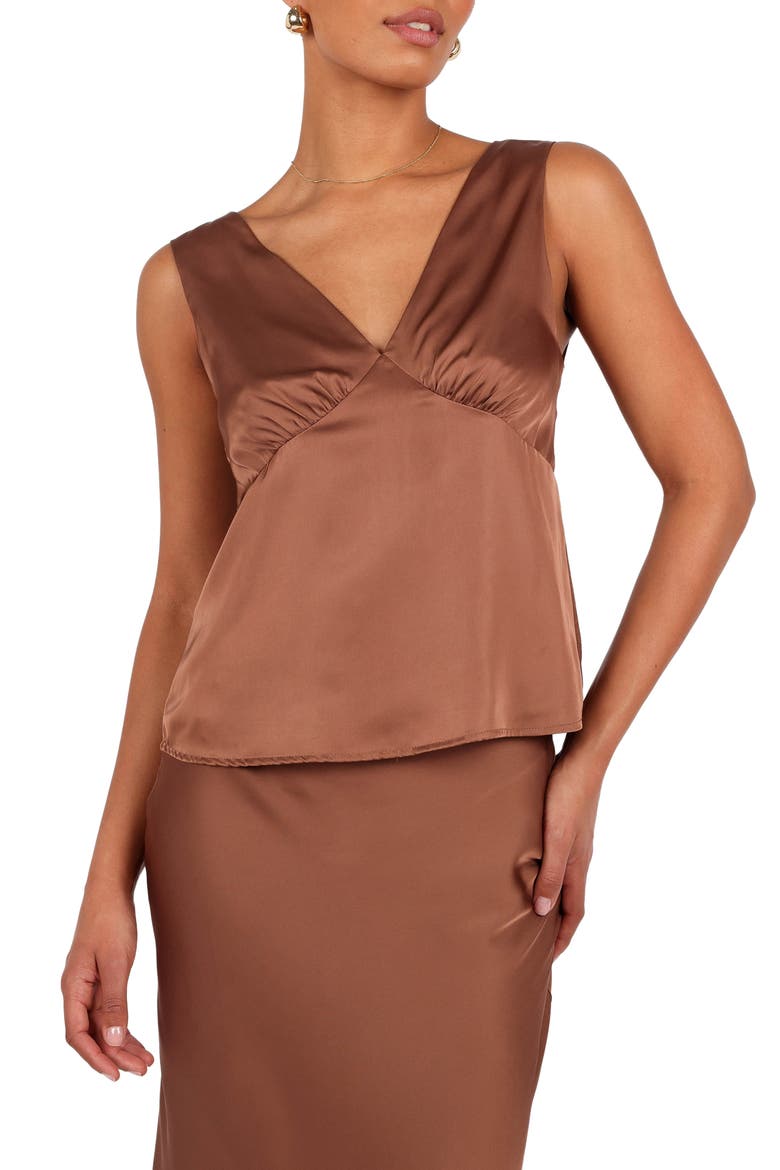 Ivy Satin Tank, Main, color, BANKSIA BROWN