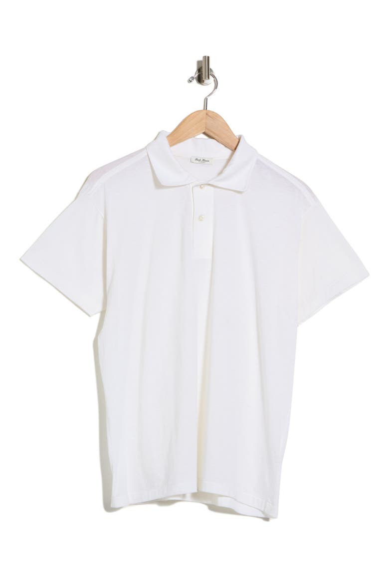 Cool Cotton & Cashmere Blend Knit Polo, Alternate, color, WHITE