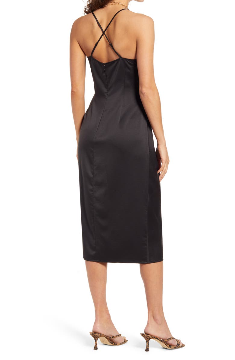 Open Edit Strappy Shirred Sleeveless Midi Dress, Alternate, color,