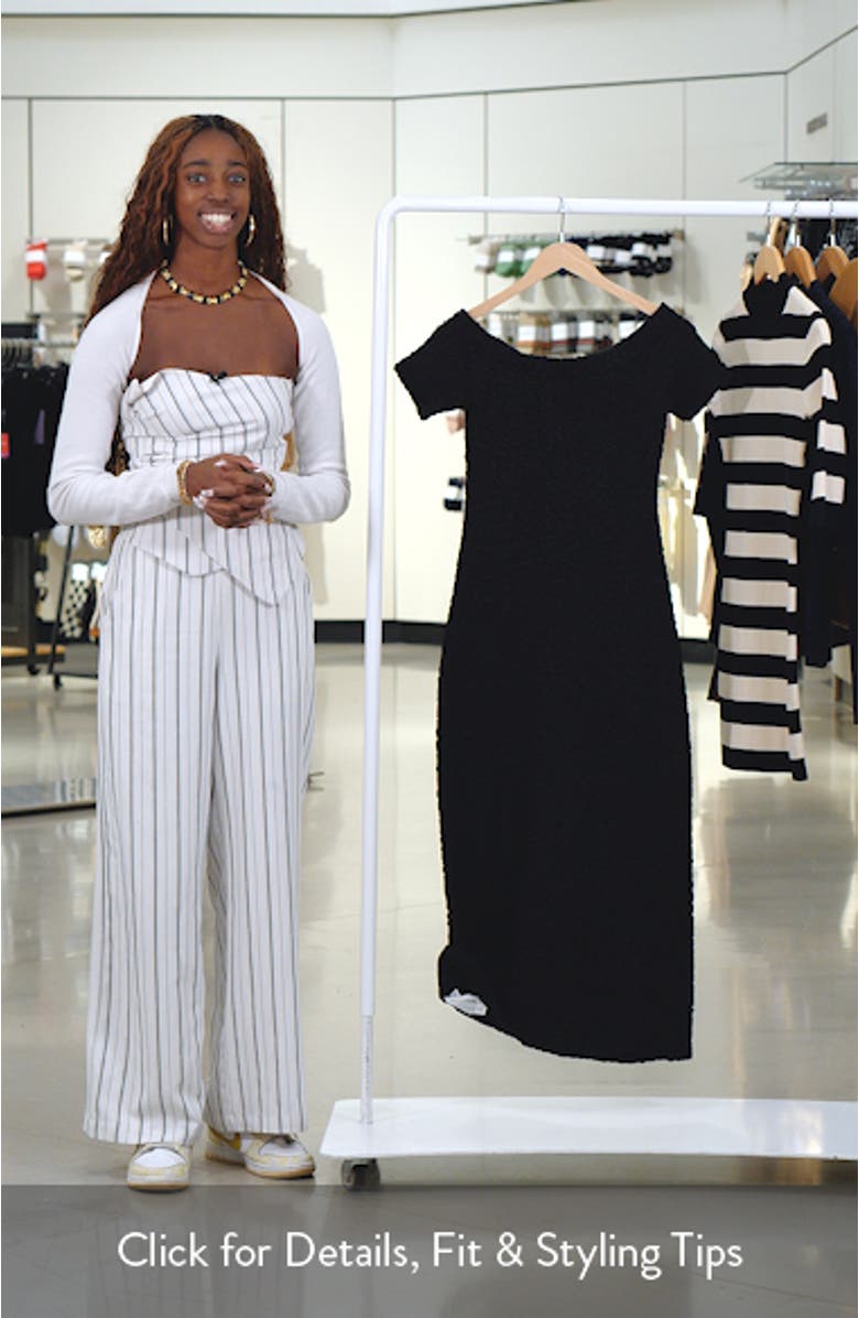 Textured Off the Shoulder Midi Dress, sales video thumbnail