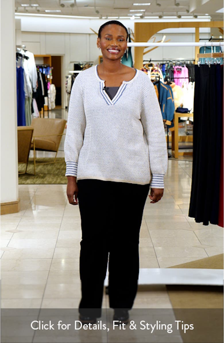 Textured Split Neck Sweater, sales video thumbnail