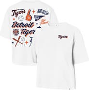 '47 Women's '47  White Detroit Tigers Collage Script Reed City T-Shirt