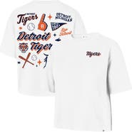 '47 Women's '47  White Detroit Tigers Collage Script Reed City T-Shirt