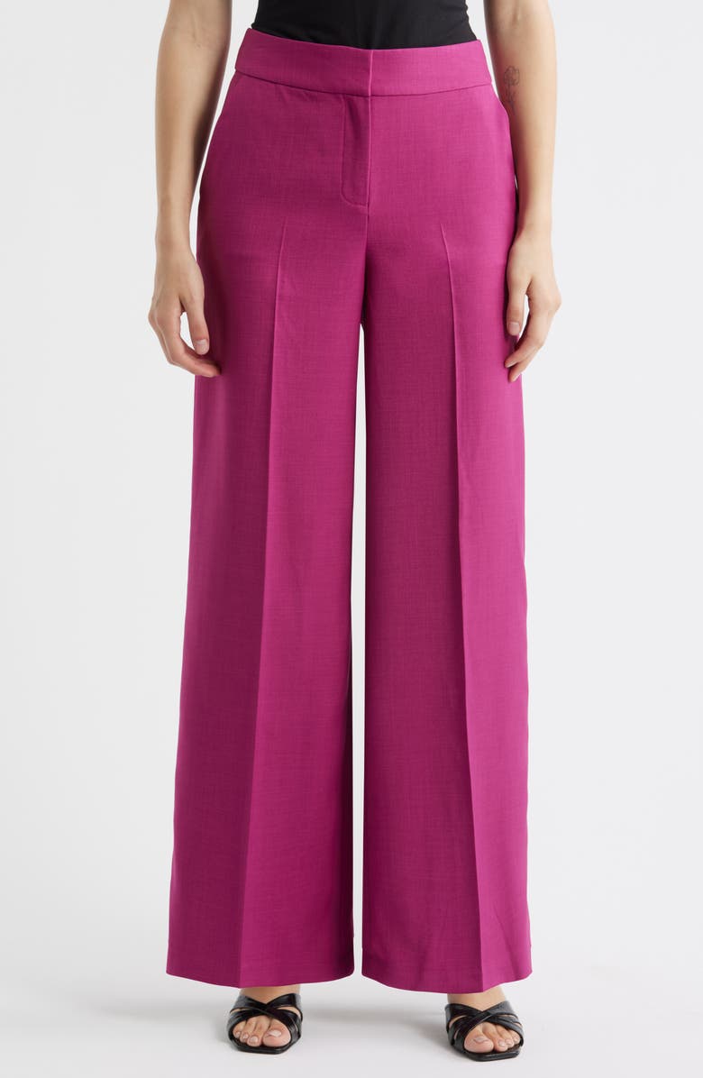 Tahari ASL Wide Leg Pants, Main, color, Wild Berry