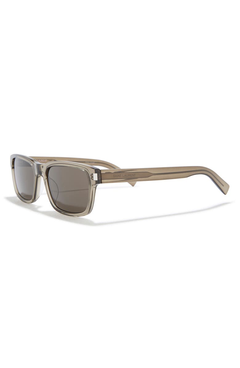 Saint Laurent 57mm Square Sunglasses, Alternate, color, Brown Brown Grey