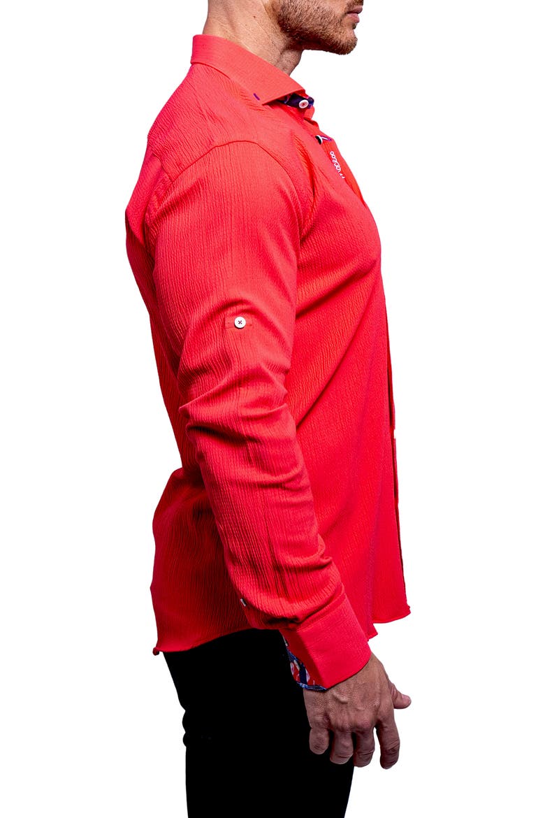 Einstein Resistance Red Stretch Button-Up Shirt, Alternate, color, RED