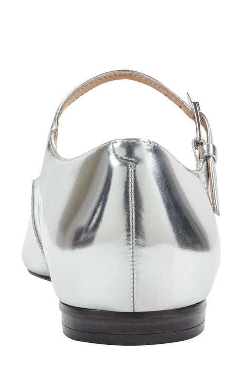 Marc Fisher Ltd Trella Mary Jane Pointed Toe Flat In Silver