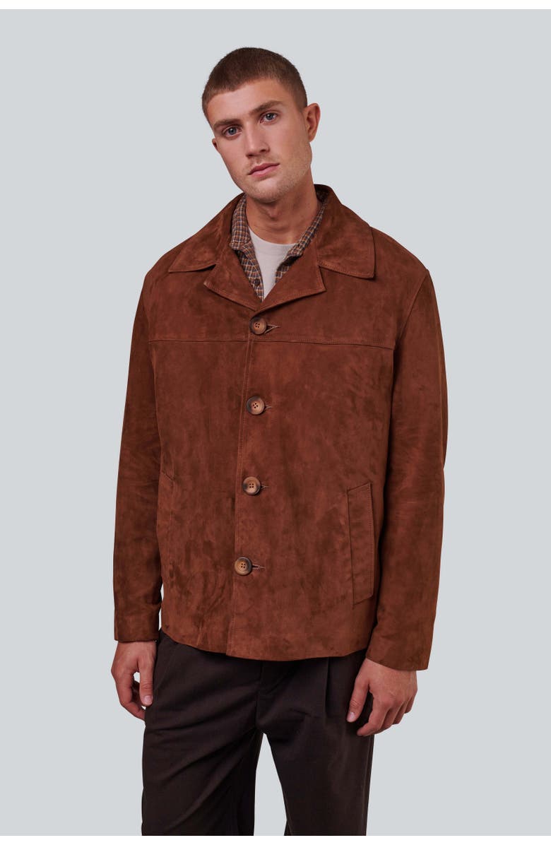 FURNIQ UK Charlie Suede Jacket, Alternate, color, Chestnut
