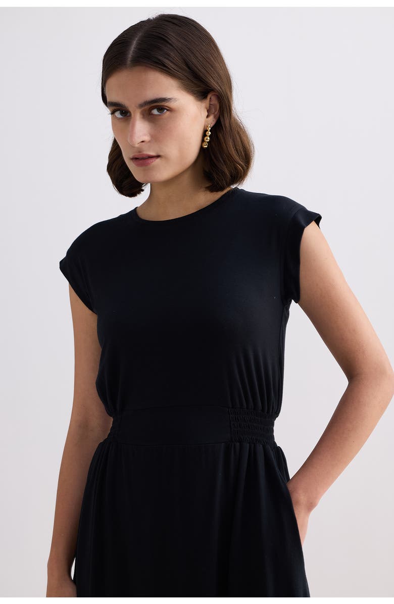 Reistor Short Dress With Smocking Side Detail, Alternate, color, Black