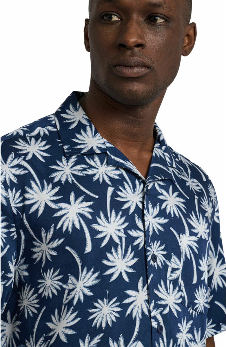 Onia Tencel Vacation Shirt, Alternate, color, Deep Navy Multi