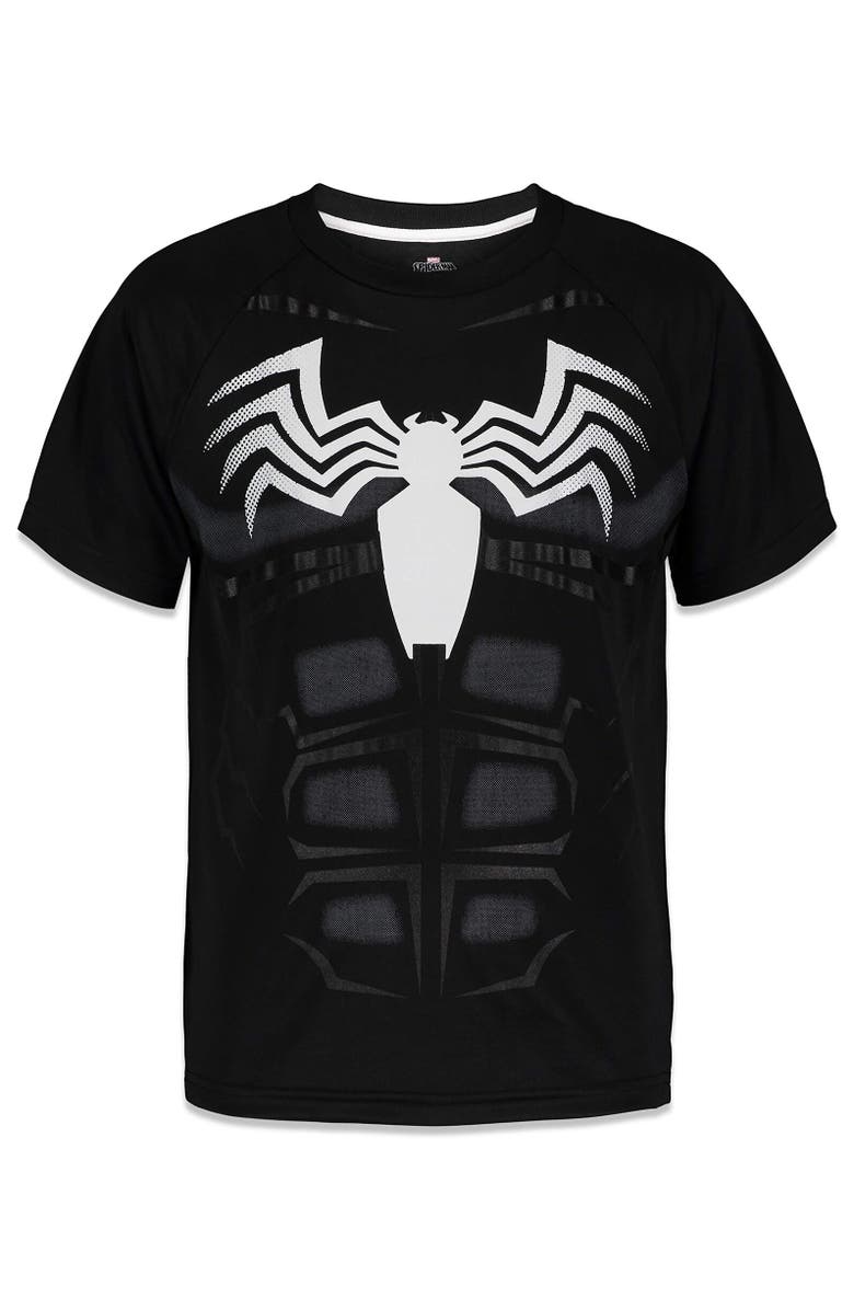 Marvel T-Shirt & Mesh Shorts Set, Alternate, color, Venom Black Black