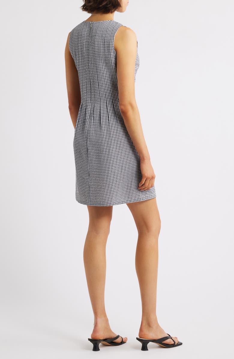 Charles Henry Sleeveless Minidress, Alternate, color, Black Seersucker