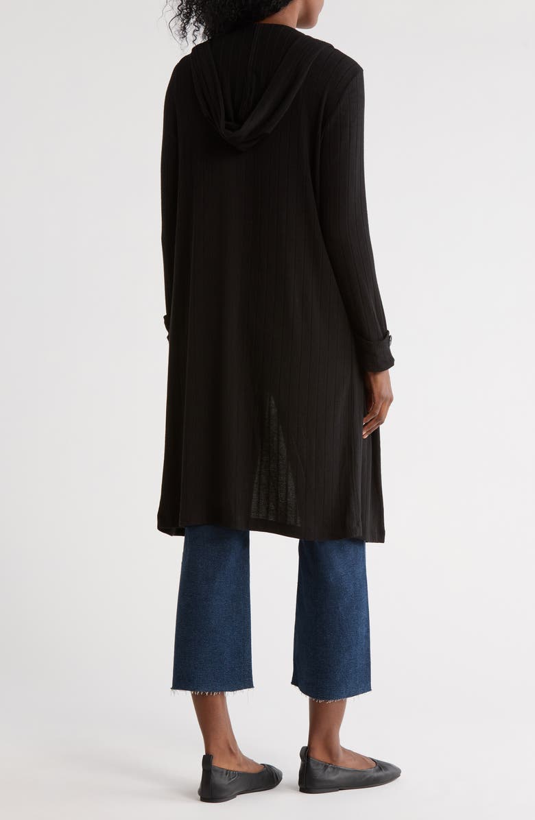 CHENAULT Hooded Ribbed Long Cardigan, Alternate, color, 
