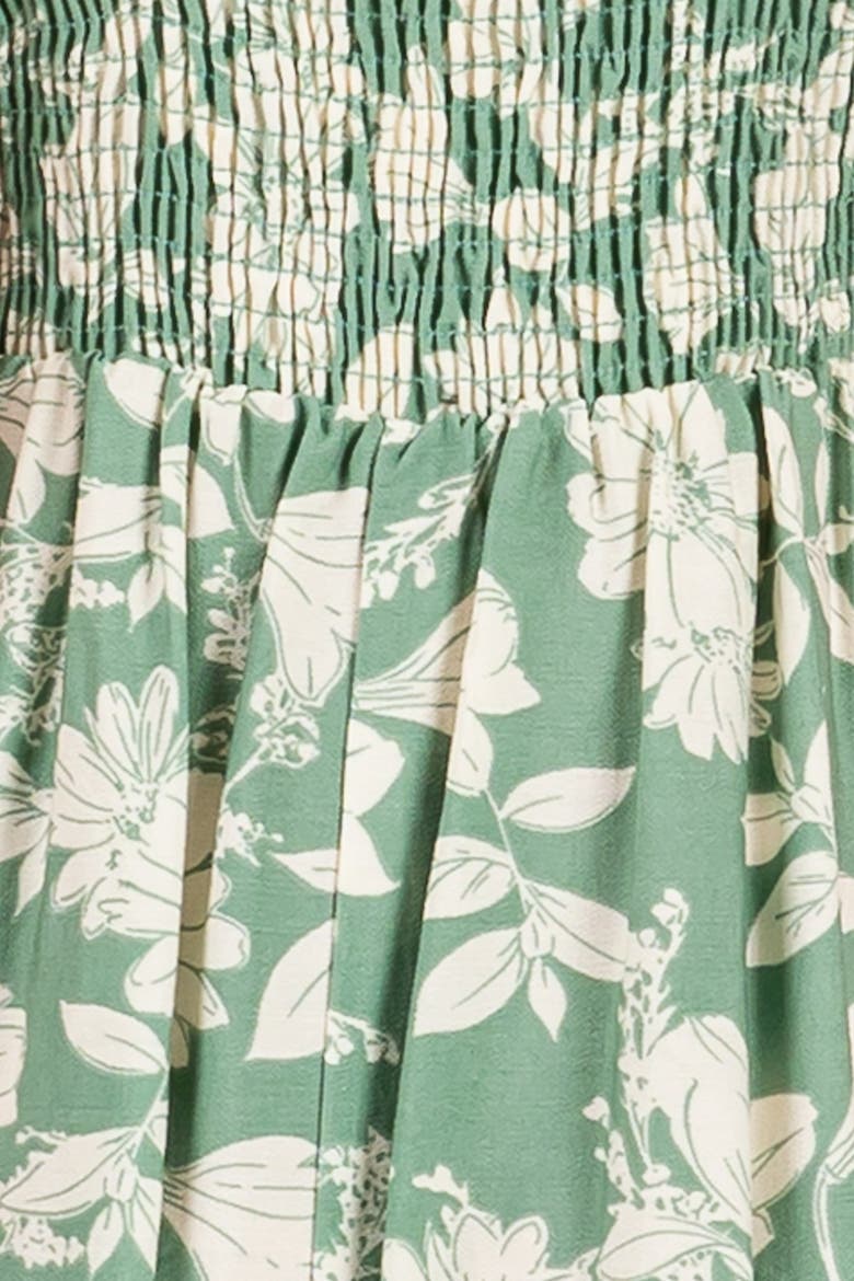 Olive Floral Sleeveless Midi Dress, Alternate, color, Light Olive