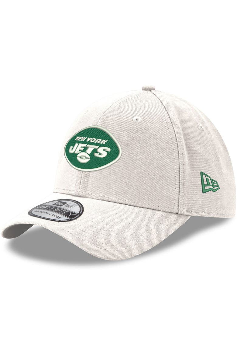 Men's New Era White New York Jets Iced II 39THIRTY Flex Hat, Main, color, White