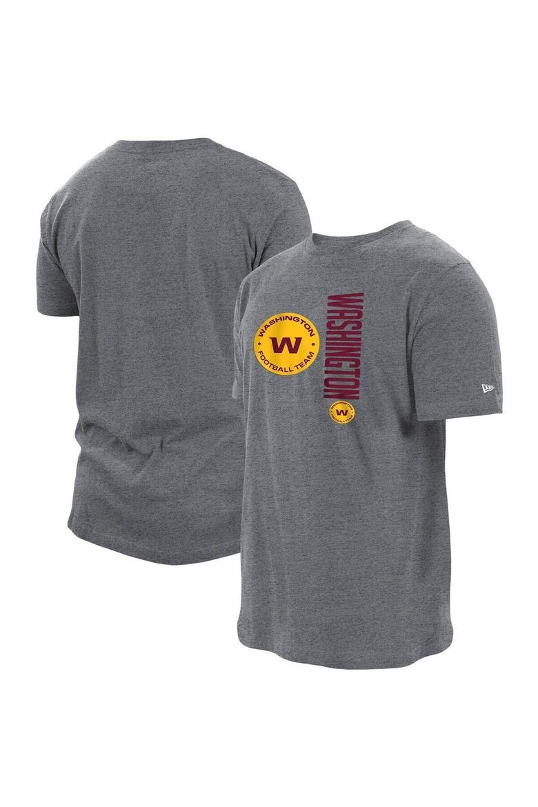 Men's New Era Heathered Gray Washington Football Team Split Logo 2-Hit T-Shirt, Main, color, Heather Gray