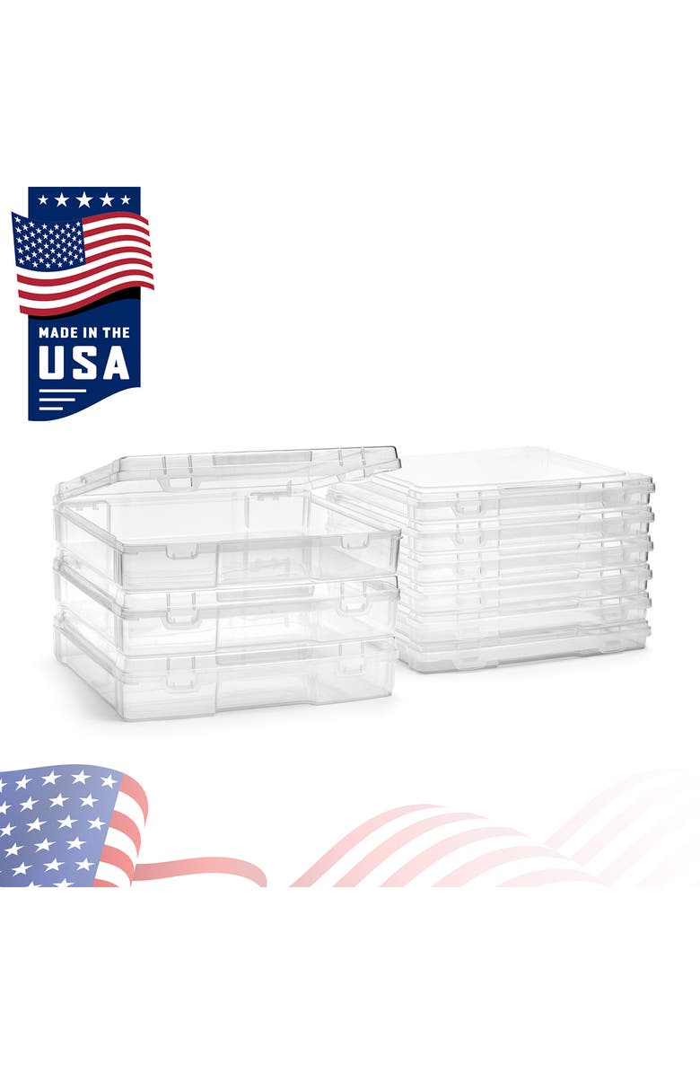 SORBUS Portable Project Case 9-Piece Set, Alternate, color, Clear