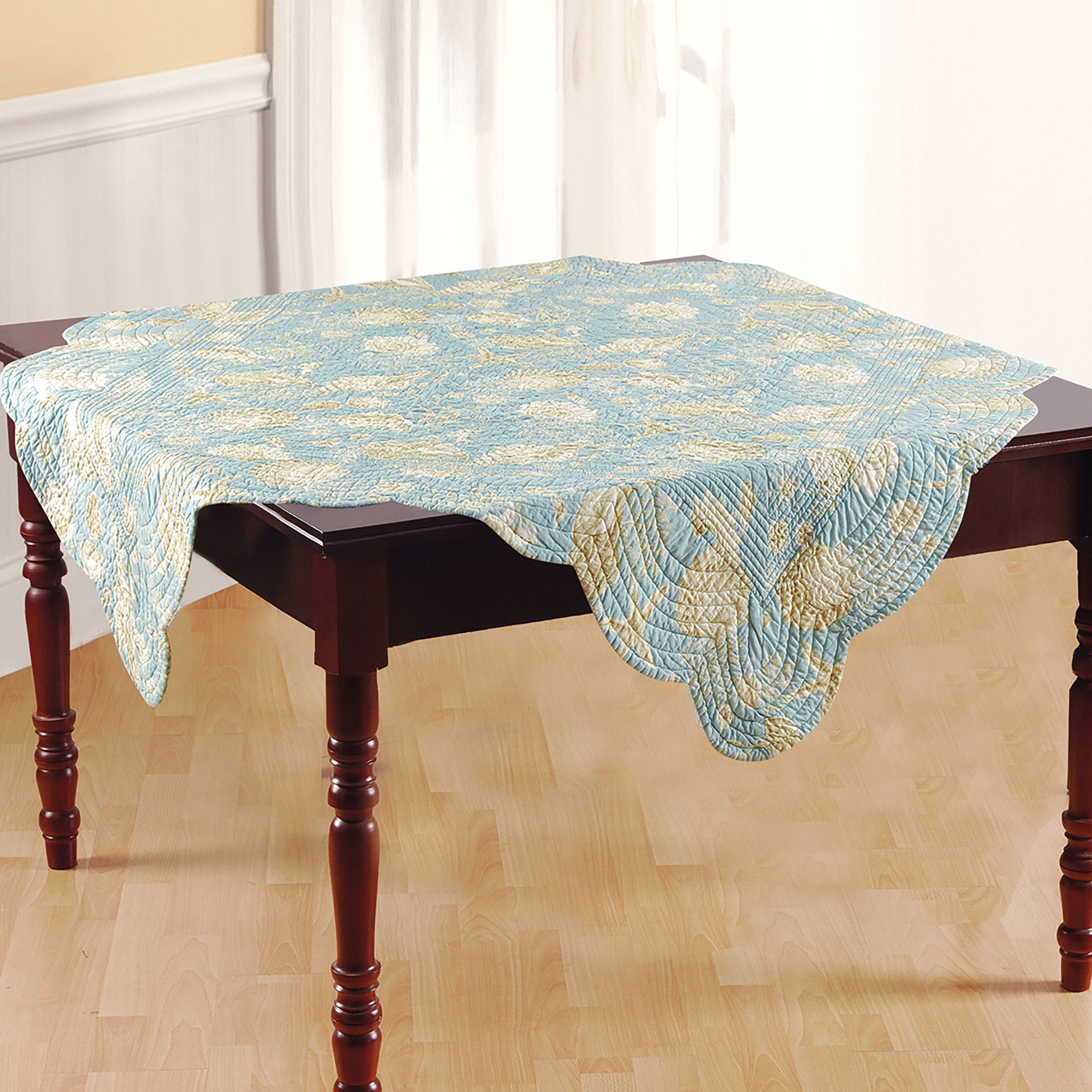 C&F Home Natural Shells Quilted Table Topper 54