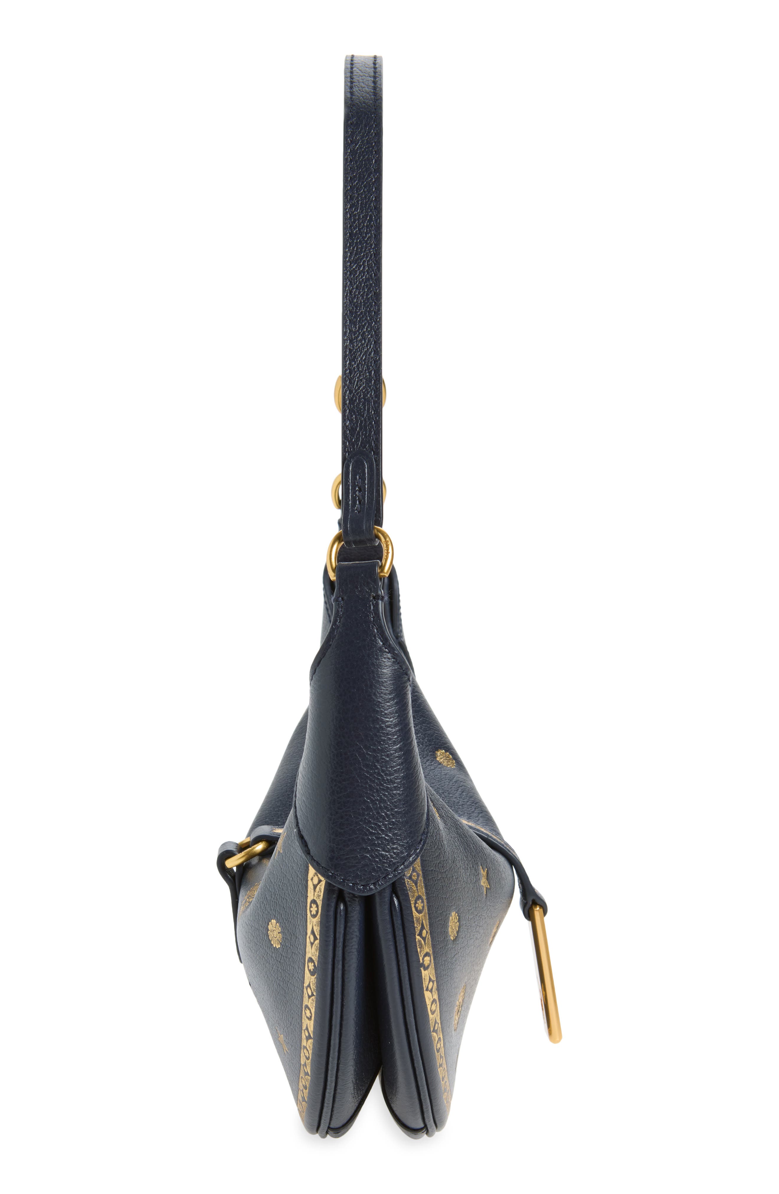 Star Studded Leather Mini Shoulder Bag, Alternate, color, NAVY