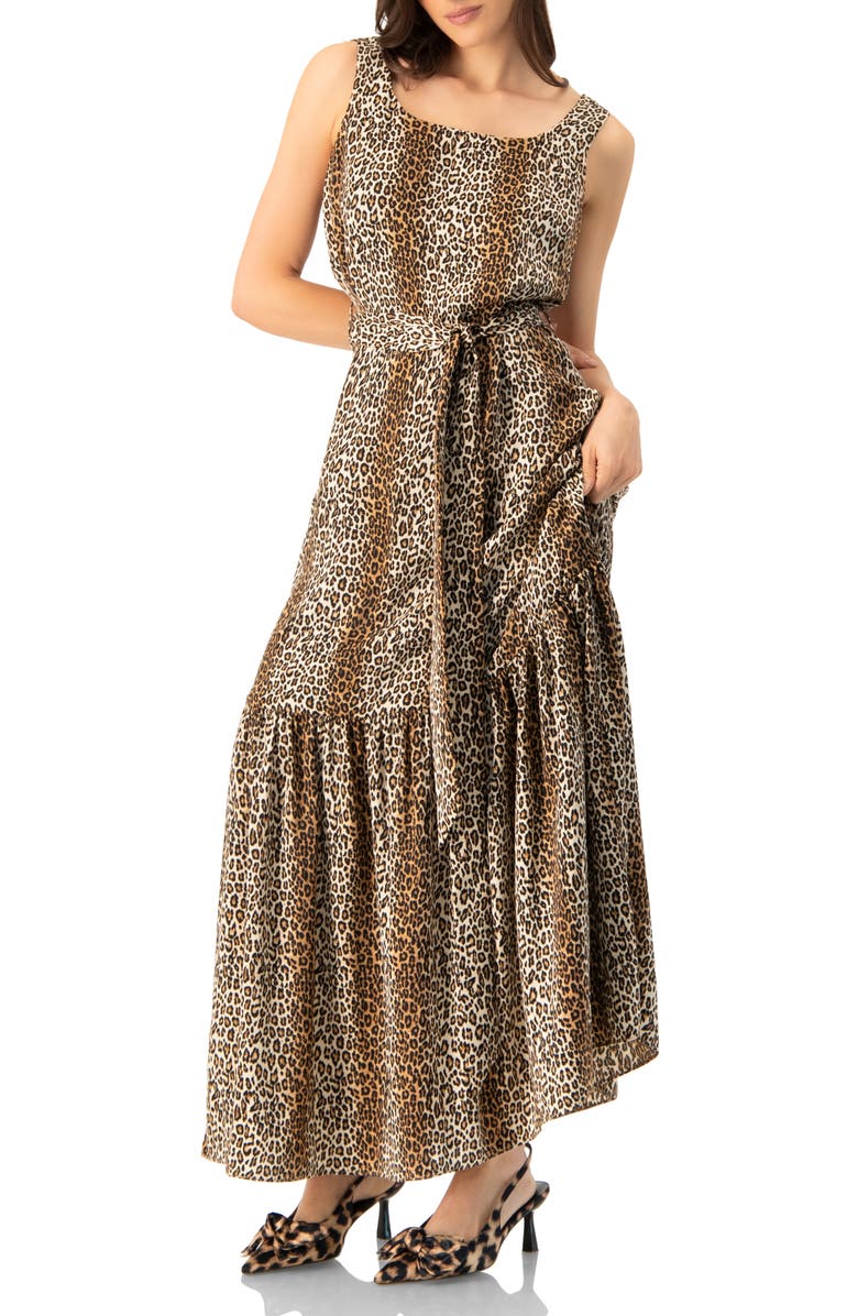 IVONNE Animal Print Maxi Dress, Main, color, Brown