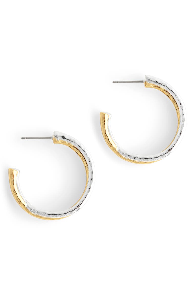 Anabel Aram Jewelry Farrier Mixed Metal Hoop Earrings, Alternate, color, 18K Gold/ Sterling Silver