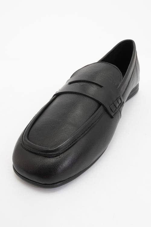 Forever & Always Shoes Skye Leather Loafers In Black Leather