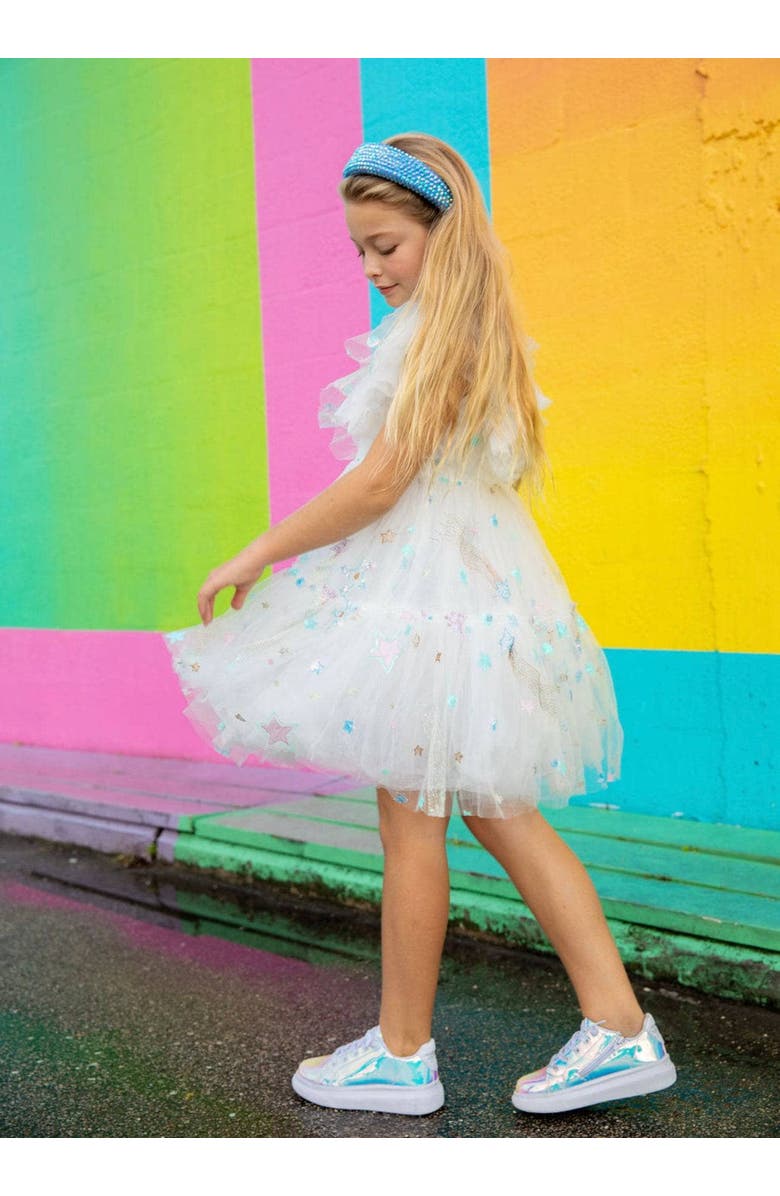 Lola + The Boys Shooting Star Tulle Dress, Alternate, color, White